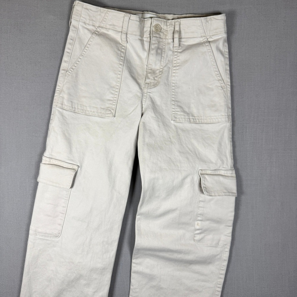 Abercrombie Kids Cargo Pants Kids Size 13/14 Beige Twill Adjustable Waist